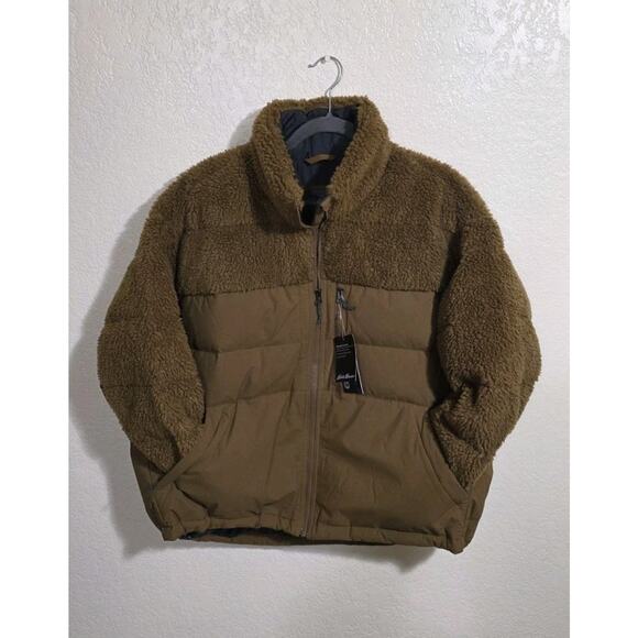 Eddie Bauer Jackets & Blazers - Eddie Bauer Jacket Womens Large Antique Bronze Twisp Down 650 Fill Sherpa Fleece